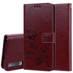 Rose Embossed Horizontal Flip PU Leather Case for Samsung Galaxy A7 (2018) , with Holder & Card Slots & Wallet (Brown)