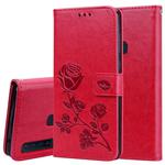 Rose Embossed Horizontal Flip PU Leather Case for Samsung Galaxy A9 (2018) , with Holder & Card Slots & Wallet (Red)