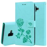 Rose Embossed Horizontal Flip PU Leather Case for Samsung Galaxy J6 Plus, with Holder & Card Slots & Wallet (Green)