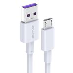 awei CL-77M 5A USB to Micro USB Interface Smart Fast Charge TPE Data Cable, Cable Length: 1m (White)