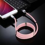 USB to Micro USB Luminous Magnetic Attraction Data Cable, Length: 1m(Pink)