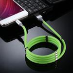 USB to Micro USB Luminous Magnetic Attraction Data Cable, Length: 1m (Green)