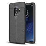 For Galaxy S9+ Litchi Texture Soft TPU Anti-skip Protective Cover Back Case(Black)