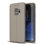 For Galaxy S9 Litchi Texture Soft TPU Anti-skip Protective Cover Back Case(Grey)