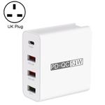 WLX-A6 4 Ports Quick Charging USB Travel Charger Power Adapter, UK Plug