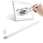 Long Universal Rechargeable Capacitive Touch Screen Stylus Pen with 2.3mm Superfine Metal Nib for iPhone, iPad, Samsung, and Other Capacitive Touch Screen Smartphones or Tablet PC(White)