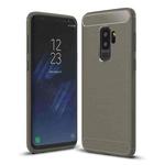 For Galaxy S9+ Brushed Carbon Fiber Texture Soft TPU Anti-skip Protective Cover Back Case(Grey)
