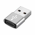 USB-C / Type-C Female to USB 2.0 Male Aluminum Alloy Adapter, Support Charging & Transmission(Silver)