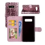 For Galaxy Note 8 Leopard Pattern Horizontal Flip Leather Case with Holder & Card Slots & Wallet & Photo Frame & Lanyard (Rose Gold)