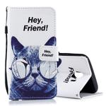 Cool Cat Pattern Horizontal Flip Leather Case for Galaxy J4 (2018), with Holder & Card Slots & Wallet