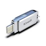 Kinzdi 16GB USB + Type-C Interface Metal Twister Flash Disk V10 (Silver)