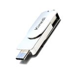 Kinzdi 256GB USB 3.0 + Type-C 3.0 Interface Metal Twister Flash Disk V11 (Silver)