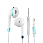 White Wire Body 3.5mm In-Ear Earphone with Line Control & Mic(Blue)