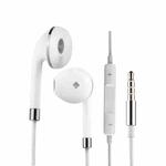 White Wire Body 3.5mm In-Ear Earphone with Line Control & Mic(Silver)