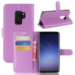 For Galaxy S9+ Litchi Texture Horizontal Flip Leather Case with Holder & Wallet & Card Slots(Purple)