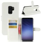 For Galaxy S9+ Litchi Texture Horizontal Flip Leather Case with Holder & Wallet & Card Slots(White)