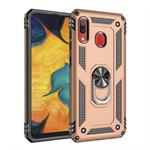 Armor Shockproof TPU + PC Protective Case for Galaxy A30, with 360 Degree Rotation Holder (Gold)