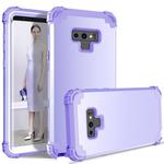 Shockproof 3 in 1 No Gap in the Middle Silicone + PC Case for Galaxy Note9(Light Purple)