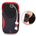 Multi-functional Sports Armband Waterproof Phone Bag for 5.5 Inch Screen Phone, Size: L(Black Red)