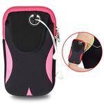 Multi-functional Sports Armband Waterproof Phone Bag for 5 Inch Screen Phone, Size: M(Black Pink)