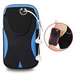 Multi-functional Sports Armband Waterproof Phone Bag for 5 Inch Screen Phone, Size: M(Black Blue)