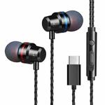 T1  USB-C / Type-C Interface In Ear Wired Stereo Earphone with Mic(Black)