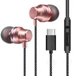 T1  USB-C / Type-C Interface In Ear Wired Stereo Earphone with Mic(Rose Gold)