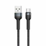 REMAX RC-124a 1m 2.4A USB to USB-C / Type-C Aluminum Alloy Braid Fast Charging Data Cable (Black)