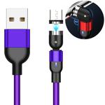 2m 2A Output USB to Micro USB Nylon Braided Rotate Magnetic Charging Cable(Purple)