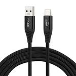 1.2m Nylon Braided Cord USB to Type-C Data Sync Charge Cable with 110 Copper Wires, Support Fast Charging(Black)