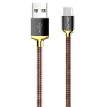 awei CL-26 0.3m 2.4A USB to USB-C / Type-C Metal Fast Charging Cable (Gold)