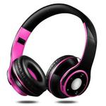 SG-8 Bluetooth 4.0 + EDR Headphones Wireless Over-ear TF Card FM Radio Stereo Music Headset with Mic (Rose Red)