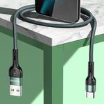 USAMS US-SJ449 U55 2A Type-C / USB-C Aluminum Alloy Weave Charging Cable, Length:1m (Green)
