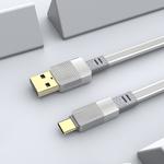 JOYROOM S-M360 Star Series 3A USB-C / Type-C Drawbench Flat Data Cable, Length: 1m(Silver)