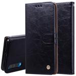 Business Style Oil Wax Texture Horizontal Flip Leather Case for Galaxy A50, with Holder & Card Slots & Wallet (Black)