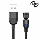 1m 3A Output USB 540 Degree Rotating Magnetic Data Sync Charging Cable, No Charging Head (Black)