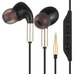 520 3.5mm Plug In-ear Wired Wire-control Earphone with Silicone Earplugs, Cable Length: 1.2m(Gold)
