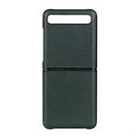 For Galaxy Z Flip Litchi Texture Leather Folding Protective Case(Green)