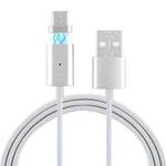 2A USB to USB-C / Type-C Charging + Transmission Metal Magnetic Adsorption Braided Data Cable, Length: 1m(Silver)