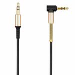 hoco UPA02 AUX Spring Audio Cable without Microphone, Cable Length: 1m(Black)