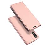 DUX DUCIS Skin Pro Series Horizontal Flip PU + TPU Leather Case for Galaxy M10, with Holder & Card Slots (Rose Gold)