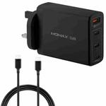 MOMAX 100W 4-Port GaN PD Fast Charging Charger Kit, UK Plug (Black)