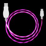 LED Flowing Light 1m USB A to Type-C Data Sync Charge Cable, For Galaxy, Huawei, Xiaomi, LG, HTC and Other Smart Phones(Magenta)