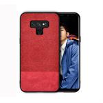 Shockproof Splicing PU + Cloth Protective Case for Galaxy Note 9 (Red)