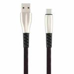 3A USB to USB-C / Type-C Shark Data Cable, Cable Length: 1m(Black)