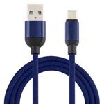 3A USB to USB-C / Type-C Braided Data Cable, Cable Length: 1m (Dark Blue)