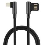 2A USB Elbow to USB-C / Type-C Elbow Braided Data Cable, Cable Length: 1m (Black)