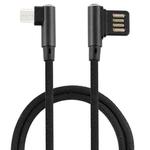 2A USB Elbow to Micro USB Elbow Braided Data Cable, Cable Length: 1m (Black)