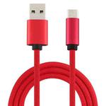 5A USB to USB-C / Type-C Super Fast Charging Braided Data Cable, Cable Length: 1.8m (Red)