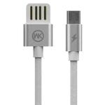 WK WDC-055m 2.4A Micro USB Babylon Aluminum Alloy Charging Data Cable, Length: 1m(White)
